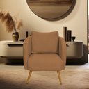 Ver imagem 2 de Poltrona Decorativa Dana Pés Palito Madeira Castanho Bouclé Terracota - Nexta Casa