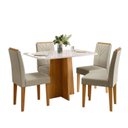Ver imagem 2 de Conjunto Sala de Jantar Mesa 120cm Tampo Vidro/MDF Anne com 4 Cadeiras Amanda