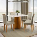 Ver imagem 1 de Conjunto Sala de Jantar Mesa 120cm Tampo Vidro/MDF Anne com 4 Cadeiras Amanda