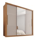 Ver imagem 3 de Guarda Roupa Casal 3 Portas de Correr 4 Gavetas com Espelho, Cabideiros e Calceiro 185,5x208x47cm