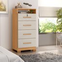 Ver imagem 7 de Guarda Roupa Casal Trianon 2 Portas com Cômoda Primordial Max 4 Gavetas Cinamomo Areia Fosco-