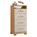 Ver imagem 5 de Guarda Roupa Casal Trianon 2 Portas com Cômoda Primordial Max 4 Gavetas Cinamomo Areia Fosco-
