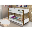 Ver imagem 1 de Beliche Infantil Valentina Juvenil Branca e Amêndoa Acompanha Luminária Led