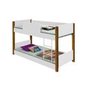 Ver imagem 2 de Beliche Infantil Valentina Juvenil Branca e Amêndoa Acompanha Luminária Led