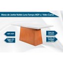 Ver imagem 5 de Sala de Jantar Completa Luna C/ Tampo de Vidro Canto Curvo 180x90cm e 6 Cadeiras Jade Imbuia/off