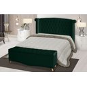 Ver imagem 2 de Kit de Quarto Cabeceira de Cama Box e Calçadeira Baú Toquio Casal 140 Cm Suede Verde do Lar Móveis