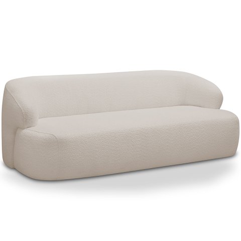 Sofá 2 Lugares Curvo Orgânico para Sala Living 150cm Barolo L06 Bouclê Bege - lyam decor Lyam Decor