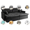 Ver imagem 4 de Sofá Sem Caixa Retrátil Reclinável 2,75m Cama inBox Versátil com Pillow Top e Molas Velusoft