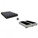 Ver imagem 1 de Cama Box Casal 138 Bipartido Tecido Branco com Colchão Lisboa Bello Box D28 Preto