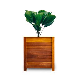 Vaso de madeira Cachepot lambril reto Cumaru Rosa 41x41x43 - 1