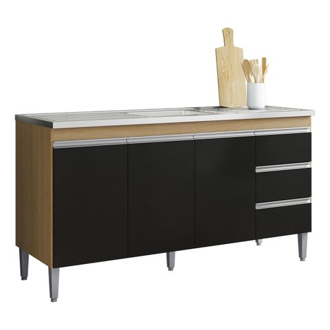 Gabinete Multiuso Andreia 4 Portas 3 Gavetas160cm