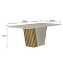 Ver imagem 2 de Mesa de Jantar Liz 1,80 com Vidro Off White Freijó Off – Leifer Móveis