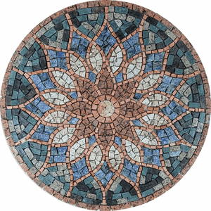 Mandala Indiana Piso Mosaico Vitral Árabe 60cm