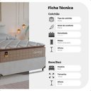 Ver imagem 3 de Cama Box Viúva + Colchão Comfort Class Pillow Top 128x188 Bege/suede Branco