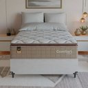 Ver imagem 6 de Cama Box Viúva + Colchão Comfort Class Pillow Top 128x188 Bege/suede Branco