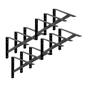 12x Suporte Mão Francesa Reforçada Preta 50cm