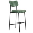Ver imagem 6 de Kit 04 Banquetas Alta Bar Cozinha Sala de Jantar Preto Melina L02 Couríssimo Verde - Lyam Decor