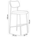 Ver imagem 5 de Kit 04 Banquetas Alta Bar Cozinha Sala de Jantar Preto Melina L02 Couríssimo Verde - Lyam Decor