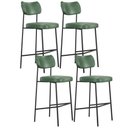 Ver imagem 1 de Kit 04 Banquetas Alta Bar Cozinha Sala de Jantar Preto Melina L02 Couríssimo Verde - Lyam Decor