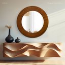 Ver imagem 1 de Espelho Decorativo Madrid Corino 100cm Redondo Marrom