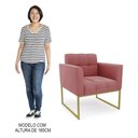Ver imagem 7 de Sofá Namoradeira e 1 Poltrona Base Industrial Dourado Ana Suede Rosê - Ibiza