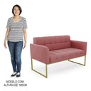 Ver imagem 6 de Sofá Namoradeira e 1 Poltrona Base Industrial Dourado Ana Suede Rosê - Ibiza