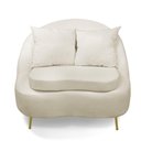 Ver imagem 3 de Poltrona Decorativa Orgânica Pé Ferro Dou Zaya Bouclê C05 Off White