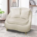 Ver imagem 4 de Poltrona Decorativa Orgânica Pé Ferro Dou Zaya Bouclê C05 Off White