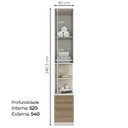 Ver imagem 7 de Mesa Cabeceira Modulado 1 Porta 241x40 Cm Seletto Areia Jequitiba Henn