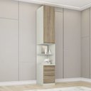Ver imagem 2 de Mesa Cabeceira Modulado 1 Porta 241x40 Cm Seletto Areia Jequitiba Henn