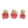 Trio Monges Budas Sábios Cego Surdo Mudo Dourado Vermelho - 1