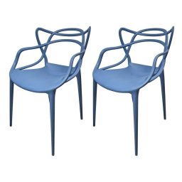 Conjunto 2 Cadeiras Allegra Azul Zimbro em Polipropileno - 1