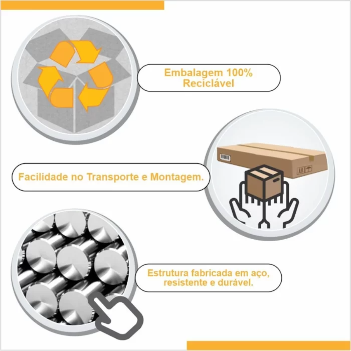 Sofá 2 Lugares e 2 Poltronas em Aço Preto Fosco Corino Marrom - 6