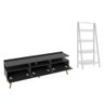 Rack para Tv até 65 Polegadas Madesa Londres e Estante Escada - Preto/branco - 3