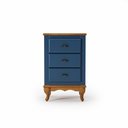 Ver imagem 2 de Mesa de Cabeceira 3 Gavetas Quarto Mdf Madeira Azul Petróleo - Imbuia