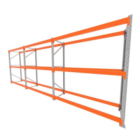 Mini Porta Pallet 200 Kg por Nivel Inicial +2 Continuação com 3 Niveis Laranja com sem Mdf