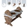 Comedouro Bebedouro Duplo Pet Mdf Gato Espinha de Peixe Ajustável - 1
