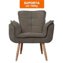Ver imagem 3 de Kit 2x Poltronas Opala para Sala Cadeira Elegante com Apoio de Braço em Veludo - Sentô Capuccino