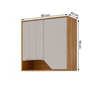 Ver imagem 4 de Armário Aéreo Celeste 80 Cm com 2 Portas Cinamomo/off White