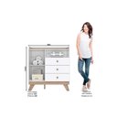 Ver imagem 4 de Quarto de Bebê Completo Confete 2 Peças (1 Guarda Roupa + 1 Cômoda) Qi66 Branco-jequitiba - Henn