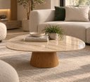 Ver imagem 1 de Mesa de Centro Éclat 110x70cm em Mármore Travertino
