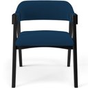 Ver imagem 3 de Cadeira para Sala de Jantar Estar Living Estofada Suran L02 Preto Suede Azul Marinho - Lyam Decor