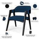 Ver imagem 4 de Cadeira para Sala de Jantar Estar Living Estofada Suran L02 Preto Suede Azul Marinho - Lyam Decor