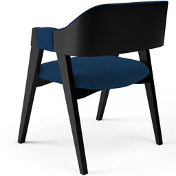 Cadeira para Sala de Jantar Estar Living Estofada Suran L02 Preto Suede Azul Marinho - Lyam Decor - 7