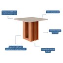 Ver imagem 2 de Mesa de Jantar Tampo Quadrado 95x95x76,2cm Cinamomo/off White Ariela Tampo Mdf/vidro