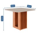Ver imagem 5 de Mesa de Jantar Tampo Quadrado 95x95x76,2cm Cinamomo/off White Ariela Tampo Mdf/vidro