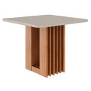 Ver imagem 1 de Mesa de Jantar Tampo Quadrado 95x95x76,2cm Cinamomo/off White Ariela Tampo Mdf/vidro