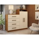 Ver imagem 4 de Cômoda 2 Portas 4 Gavetas Áurea Amêndola Touch Off White 4270 Demóbile