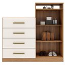 Ver imagem 3 de Cômoda 2 Portas 4 Gavetas Áurea Amêndola Touch Off White 4270 Demóbile