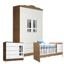 Ver imagem 1 de Quarto de Bebê Ariel 4 Portas com Berço Americano Multifuncional Cléo Branco Acetinado Amadeirado